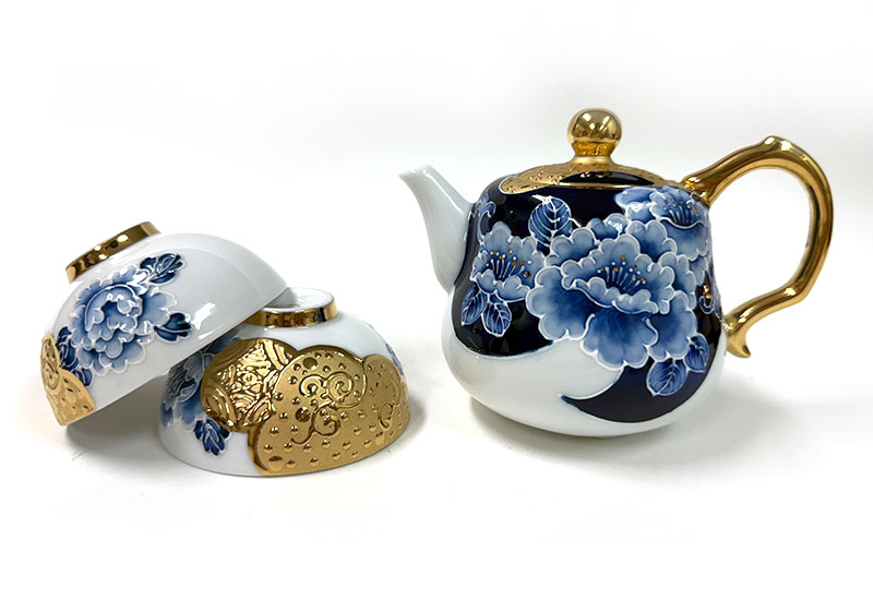 新青花富貴財源福祿壺組